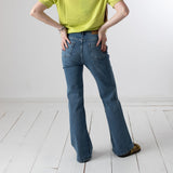 System Action - V26PT101-5 – Pantalones vaqueros azules flare con bolsillos delanteros - Mujer