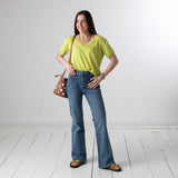 System Action - V26PT101-5 – Pantalones vaqueros azules flare con bolsillos delanteros - Mujer