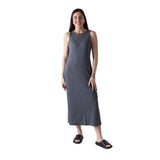 Vestido midi gris canalé System Action mujer Konestilochic