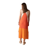 W124005_NARANJA-Vestido pico color block canalé Why Not
