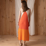 W124005_NARANJA-Vestido pico color block canalé Why Not
