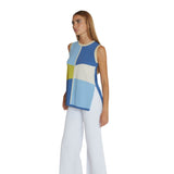 W124067_AZUL-Top de cuello redondo con tejido intarsia Why Not