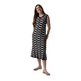 Vestido Midi Sin Mangas Bicolor Negro Blanco | Konestilochic 