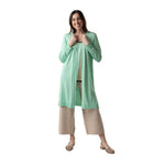 Chaqueta larga verde con aberturas mujer WNT Collection | Konestilochic