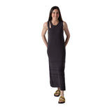 WNT Collection - W126009-17 – Vestido gris oscuro de viscosa con abertura en el escote - Mujer