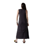 WNT Collection - W126009-17 – Vestido gris oscuro de viscosa con abertura en el escote - Mujer