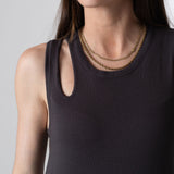 WNT Collection - W126009-17 – Vestido gris oscuro de viscosa con abertura en el escote - Mujer