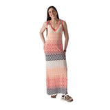 WNT Collection - W126010-18 – Vestido largo de viscosa con estampado Missoni y escote de pico - Mujer