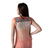 WNT Collection - W126010-18 – Vestido largo de viscosa con estampado Missoni y escote de pico - Mujer