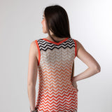 WNT Collection - W126010-18 – Vestido largo de viscosa con estampado Missoni y escote de pico - Mujer