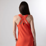 WNT Collection - W126028-18 – Vestido largo coral de tirantes con espalda cruzada - Mujer