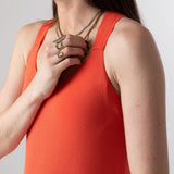 WNT Collection - W126028-18 – Vestido largo coral de tirantes con espalda cruzada - Mujer