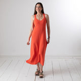 WNT Collection - W126028-18 – Vestido largo coral de tirantes con espalda cruzada - Mujer