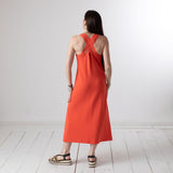 WNT Collection - W126028-18 – Vestido largo coral de tirantes con espalda cruzada - Mujer