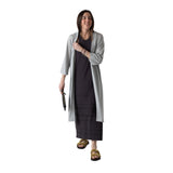 WNT Collection - W126037-10 – Chaqueta larga gris de viscosa con lurex - Mujer