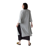 WNT Collection - W126037-10 – Chaqueta larga gris de viscosa con lurex - Mujer