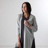 WNT Collection - W126037-10 – Chaqueta larga gris de viscosa con lurex - Mujer