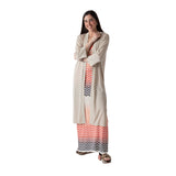 WNT Collection - W126037-48 – Chaqueta larga color piedra de viscosa con lurex - Mujer