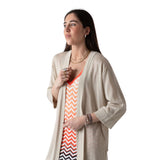 WNT Collection - W126037-48 – Chaqueta larga color piedra de viscosa con lurex - Mujer