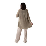 WNT Collection - W126044-48 – Chaqueta calada color piedra de viscosa con lurex - Mujer