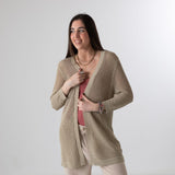 WNT Collection - W126044-48 – Chaqueta calada color piedra de viscosa con lurex - Mujer