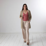 WNT Collection - W126044-48 – Chaqueta calada color piedra de viscosa con lurex - Mujer