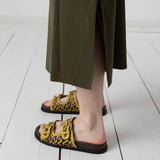 WNT Collection - W126051-26 – Vestido verde de punto desagujado con aberturas laterales - Mujer