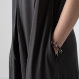WNT Collection - W126636-17 – Vestido largo de tablas gris oscuro con bolsillos - Mujer