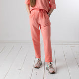 WNT Collection - W126831-18 – Pantalón coral de felpa de algodón con bolsillos - Mujer