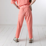 WNT Collection - W126831-18 – Pantalón coral de felpa de algodón con bolsillos - Mujer