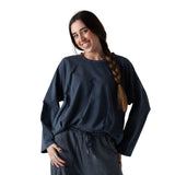 WNT Collection - W126832-08 – Sudadera azul marino de felpa de algodón - Mujer