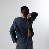 WNT Collection - W126832-08 – Sudadera azul marino de felpa de algodón - Mujer