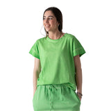 WNT Collection - W126835-47 – Sudadera de manga corta verde menta de felpa de algodón - Mujer