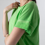 WNT Collection - W126835-47 – Sudadera de manga corta verde menta de felpa de algodón - Mujer