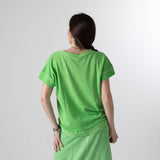 WNT Collection - W126835-47 – Sudadera de manga corta verde menta de felpa de algodón - Mujer