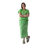 WNT Collection - W126836-47 – Falda verde menta de felpa de algodón con bolsillos - Mujer