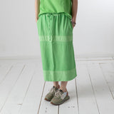 WNT Collection - W126836-47 – Falda verde menta de felpa de algodón con bolsillos - Mujer