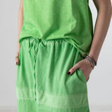 WNT Collection - W126836-47 – Falda verde menta de felpa de algodón con bolsillos - Mujer