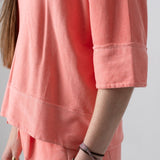 WNT Collection - W126837-18 – Sudadera coral de algodón con manga hasta el codo - Mujer