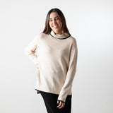 Why Not - W224053_07 – Jersey de cuello cisne con detalles en contraste - Mujer