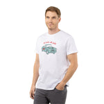 Camiseta blanca Scotta Car para hombre | 100% algodón, estilo retro Konestilochic
