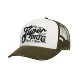 Superdry - W9010176A-KFG – Gorra trucker verde ajustable con panel trasero de malla y visera curvada