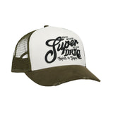 Superdry - W9010176A-KFG – Gorra trucker verde ajustable con panel trasero de malla y visera curvada