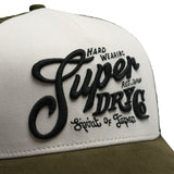 Superdry - W9010176A-KFG – Gorra trucker verde ajustable con panel trasero de malla y visera curvada