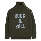 Zadig&Voltaire - X60425_H49 – Jersey con lana abotonado con cuello alto y bordados - Niña