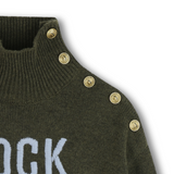 Zadig&Voltaire - X60425_H49 – Jersey con lana abotonado con cuello alto y bordados - Niña