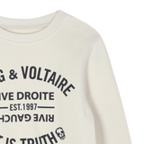 Zadig&Voltaire - X60465_21K – Sudadera de forro polar 100% algodón con logo estampado – Unisex niños