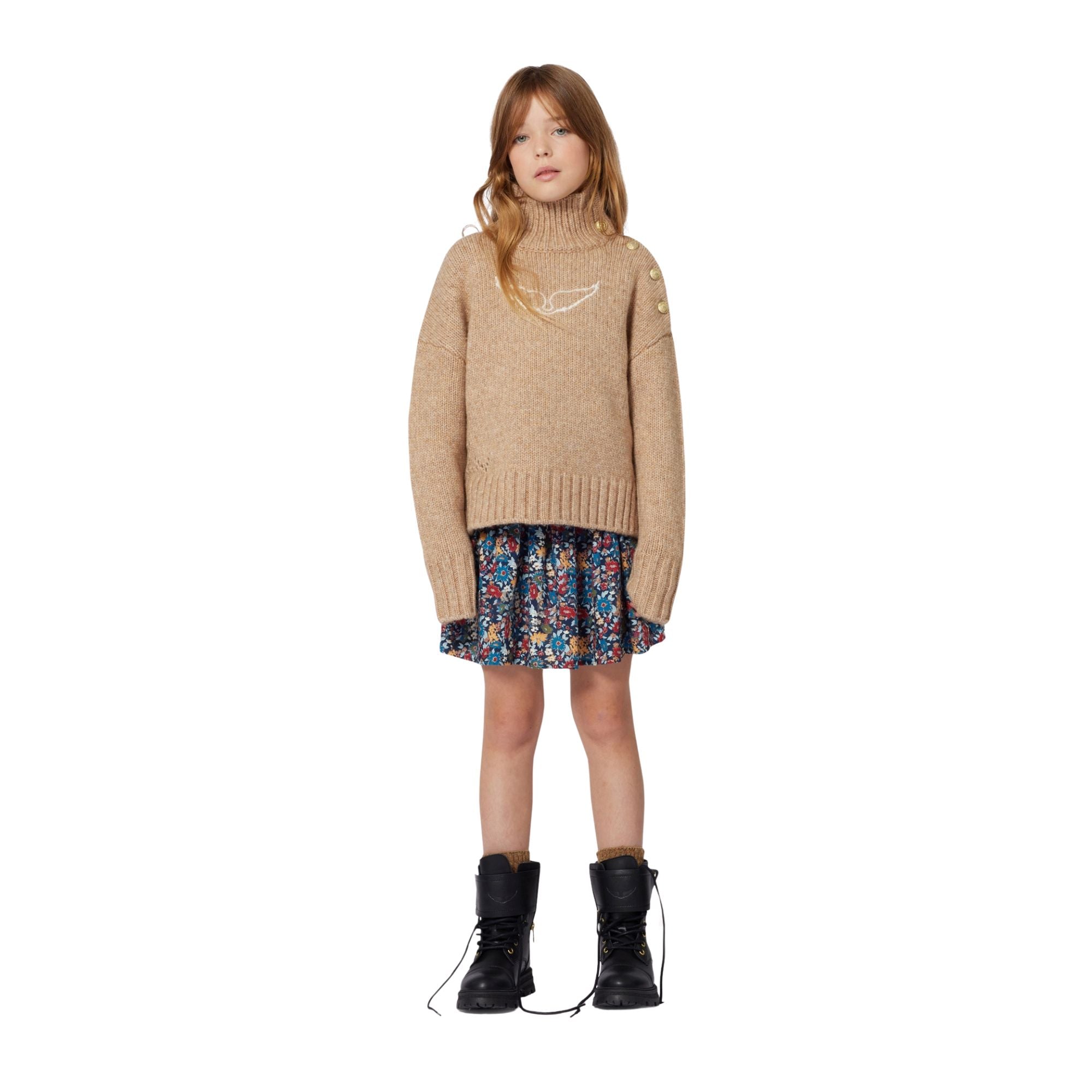 Jersey beige Zadig&Voltaire de lana con cuello alto Konestilochic