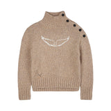 Zadig&Voltaire - X60514_D03 – Jersey de punto de cuello alto y aberturas laterales con lana - Niña