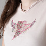 Zadig&Voltaire - X60529-92A – Camiseta tunecina de manga corta con estampado de pedrería - Niña